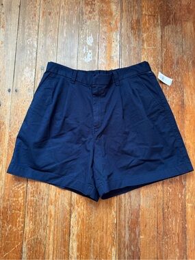 GAP Women's High Waist Navy Pleated A-Line Shorts